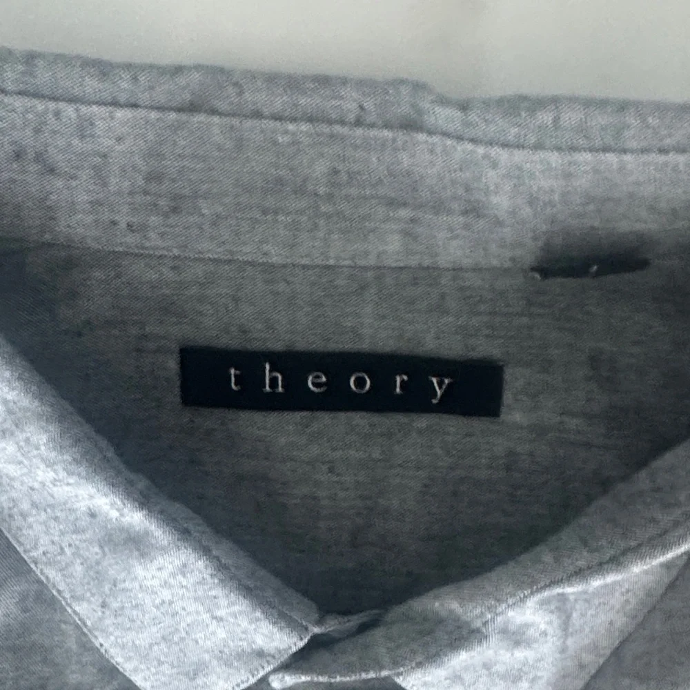 Men's Gray Button-Up Shirt Theory - Picture 3 of 4